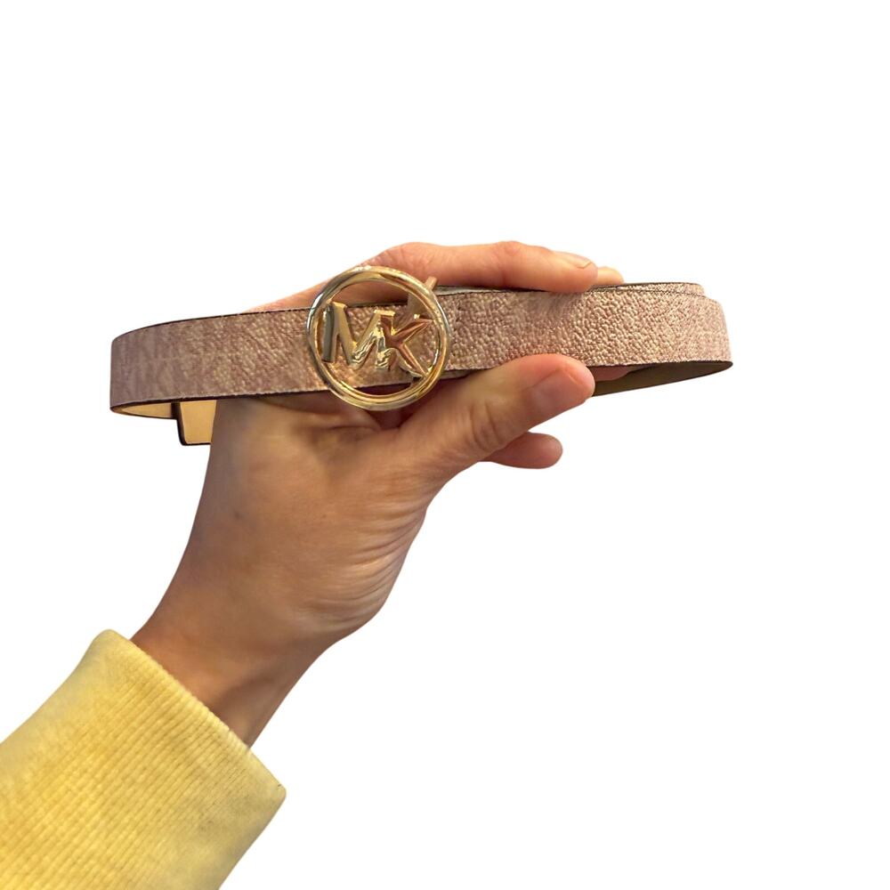 Micheal Kors Women's Two Tone Pink Monogrammed belt